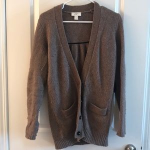 LOFT brown wool cardigan